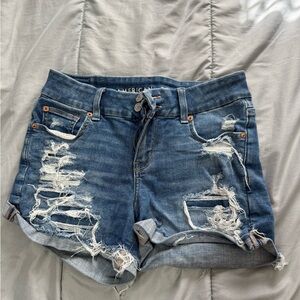 American Eagle Outfitters Ripped Blue Jean Shorts